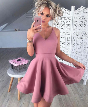 The Cute Elegant Deep V-Neck A-Line Dress