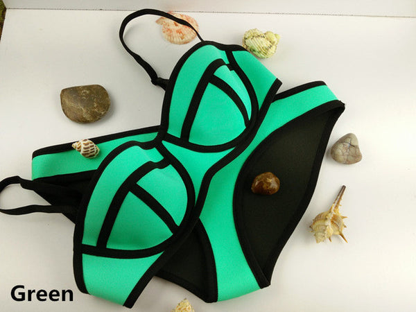 The Neoprene Bikinis.