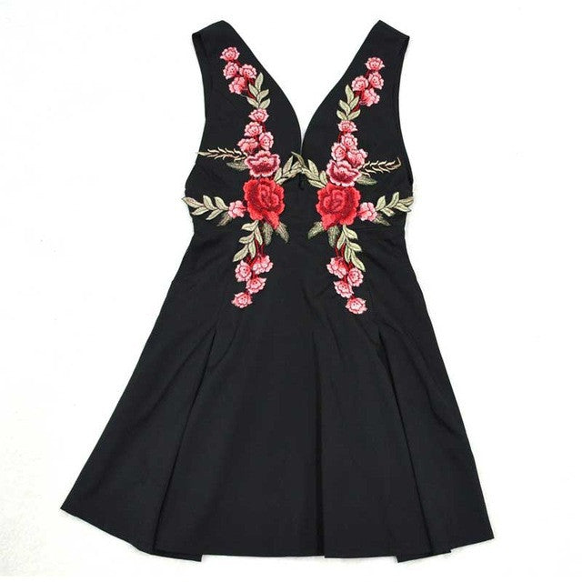 The Rose Embroidery Tank Dress