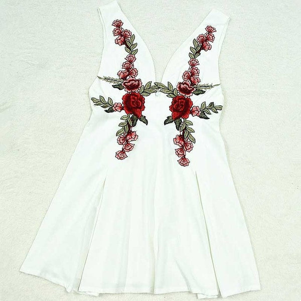 The Rose Embroidery Tank Dress