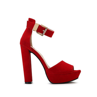 The Velvet Leather Ultra Thick high heel