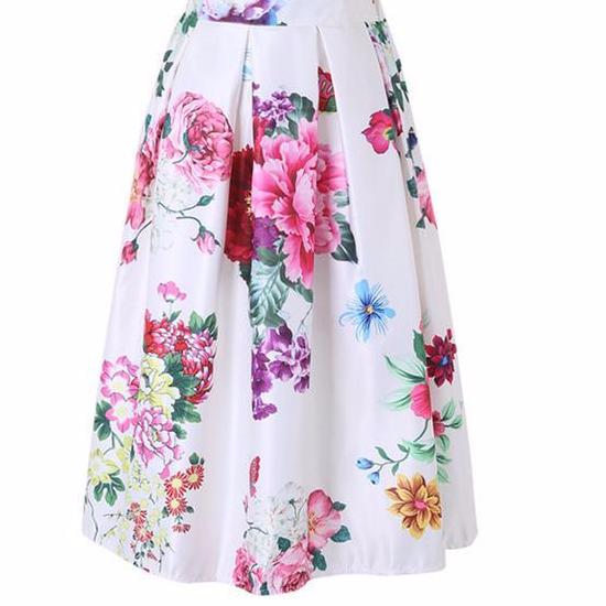 The Peony Floral Butterfly Midi Skirts