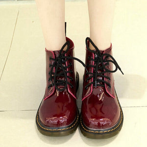 The Lace Up Ankle Leather Boots