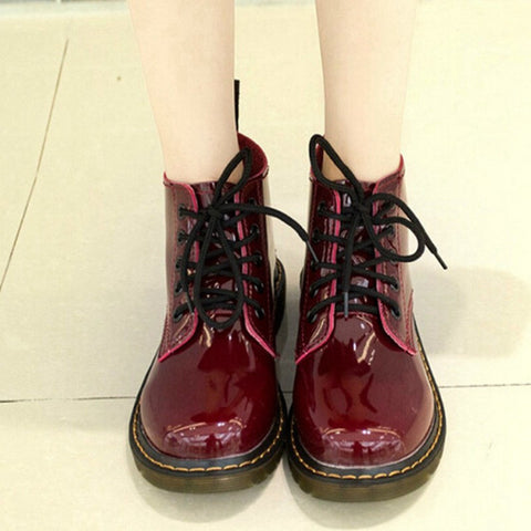 The Lace Up Ankle Leather Boots
