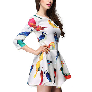 The Elegant Casual A-line Bird Dress.