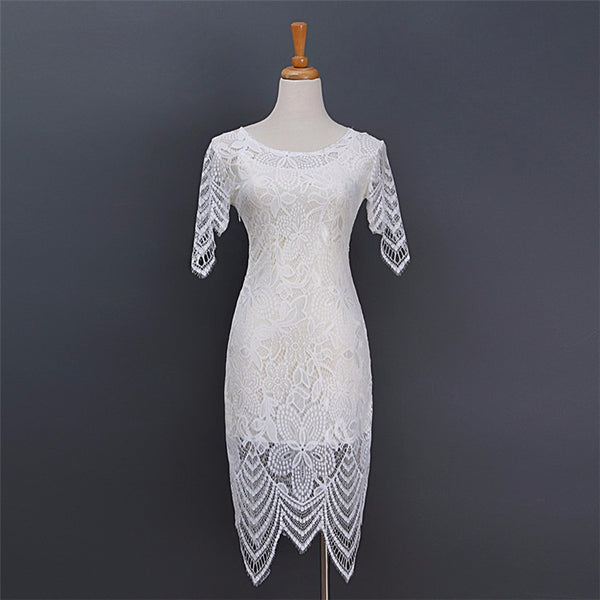 Elegant open lace see through dress