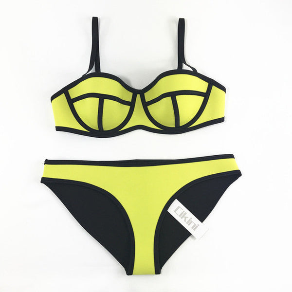 The Neoprene Bikinis.