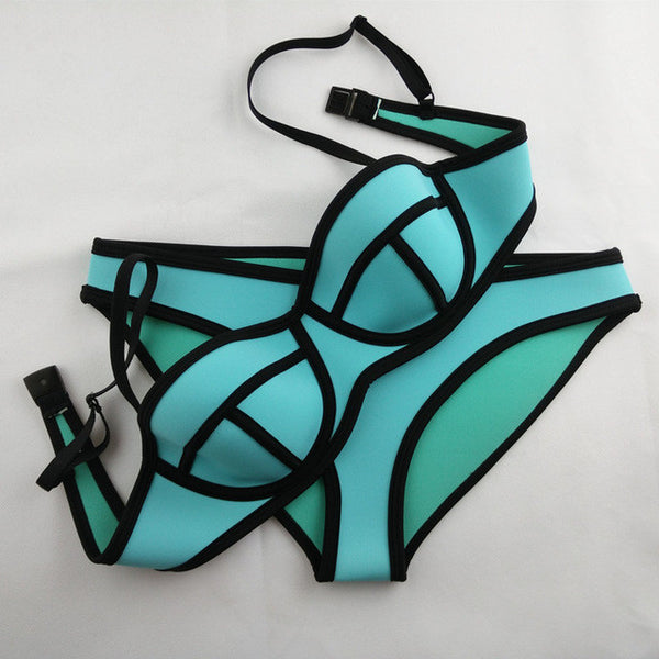 The Neoprene Bikinis.