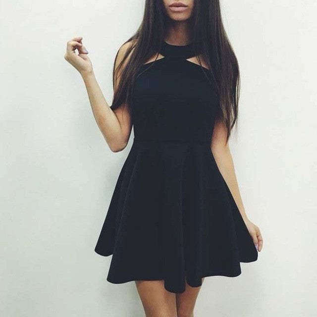 The Poncho Halter electric Backless Dress
