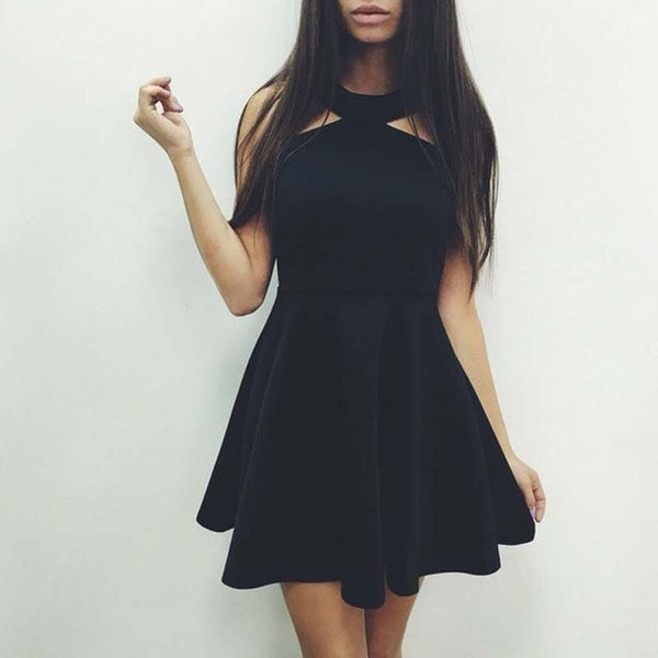 The Poncho Halter electric Backless Dress