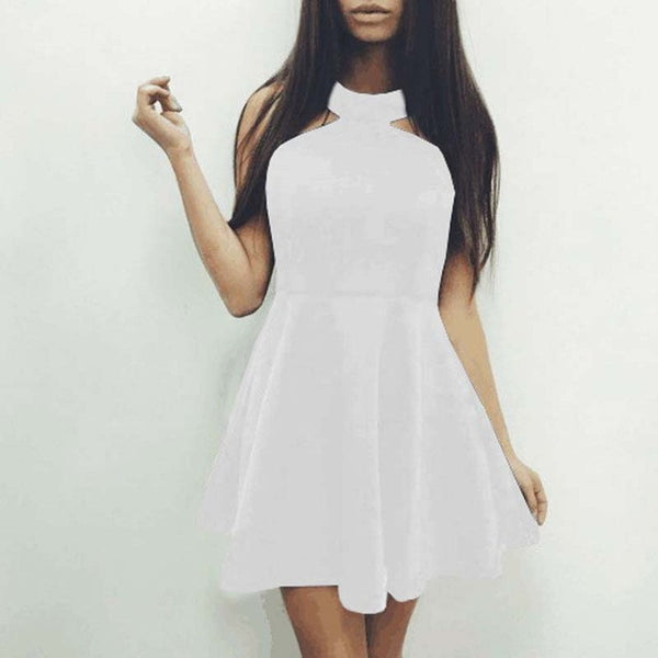 The Poncho Halter electric Backless Dress