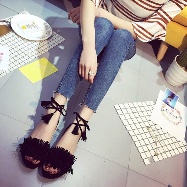 Tassel Cute Straps Flat Sandals