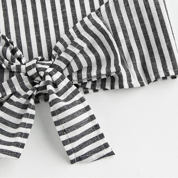The Black and White Striped Halter Sleeveless