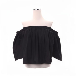 The vogue flare sleeve ruffle cropped tops