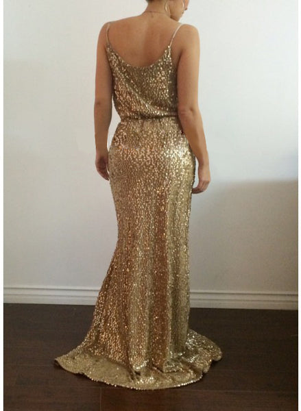 The Pink Sparkly Mermaid  Sequins Maxi Dress