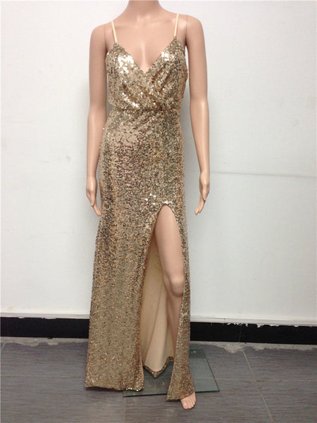 The Pink Sparkly Mermaid  Sequins Maxi Dress