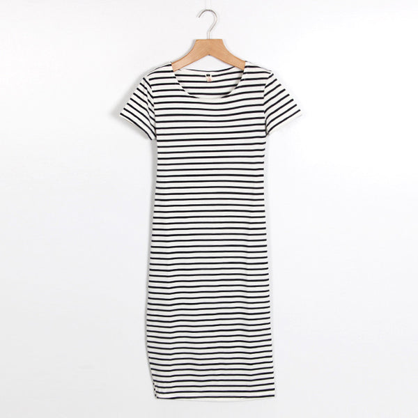 The Striped Side Split Dresses