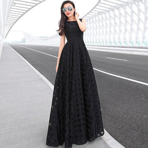 Sleeveless Organza Long Maxi Dress
