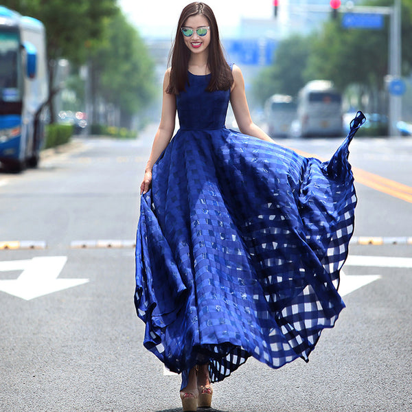 Sleeveless Organza Long Maxi Dress