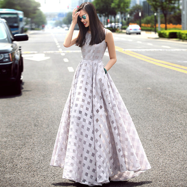 Sleeveless Organza Long Maxi Dress