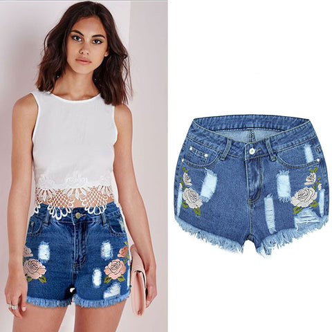 The Shorts Floral High Waist Jeans