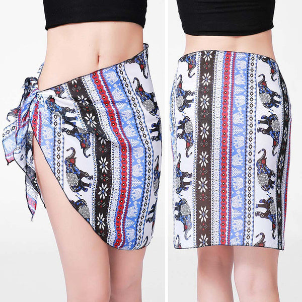 The print skirts Women Beach Cover Up.