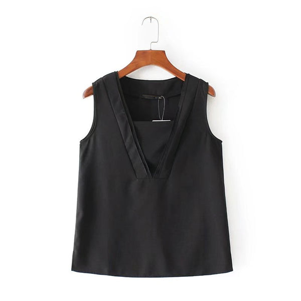 The V-Neck Blouse And Shorts