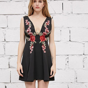 The Rose Embroidery Tank Dress