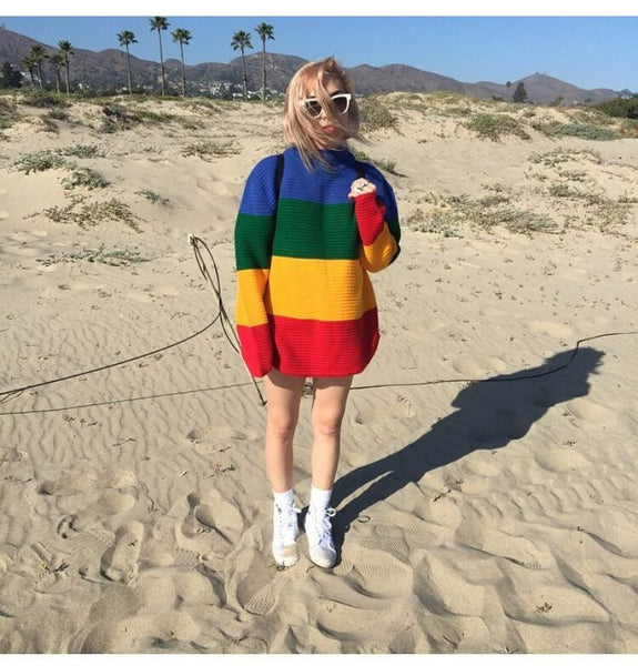 The Rainbow Stitching Sweaters