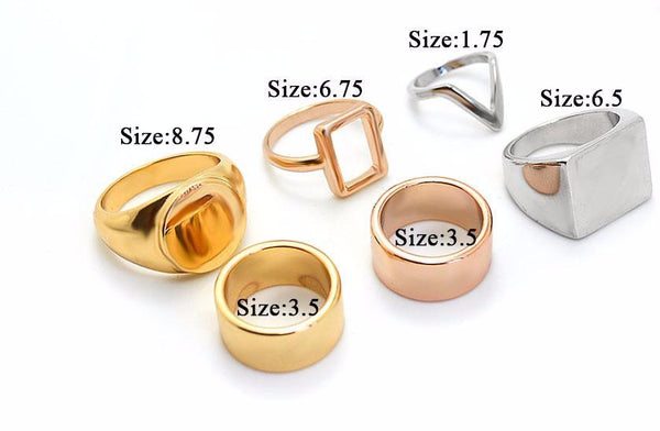 The Geometric Ring Set 6 pcs/set