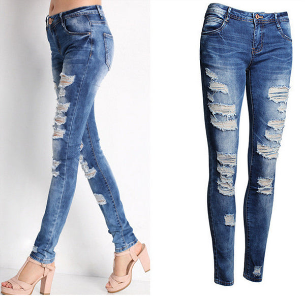 The foot hole pencil jeans pants