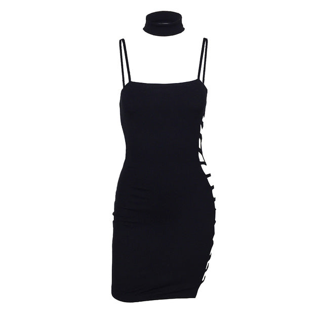 The Side See Through Hollow Out Club Dresses.