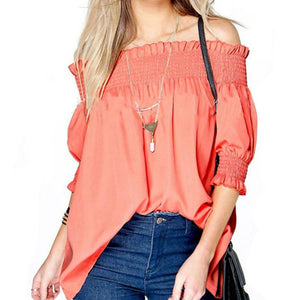 The Half Sleeve Off Sholder Femme Tops