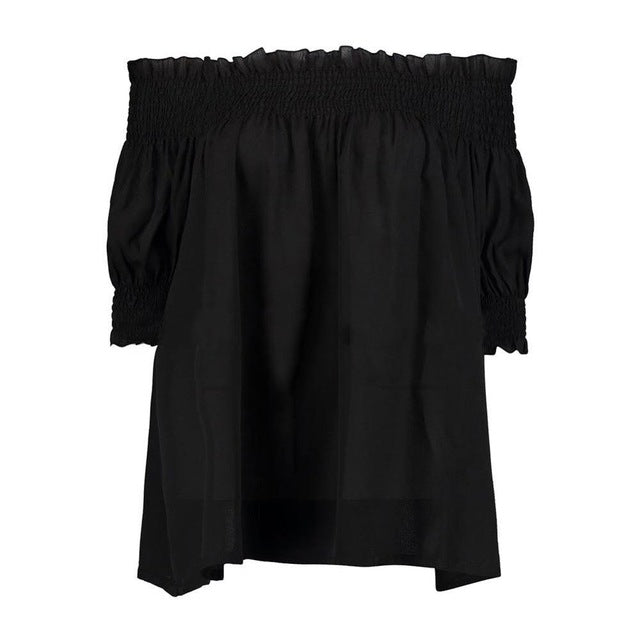 The Half Sleeve Off Sholder Femme Tops