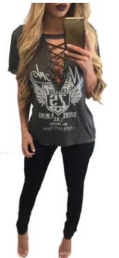 The v hollow out t-shirts dress.