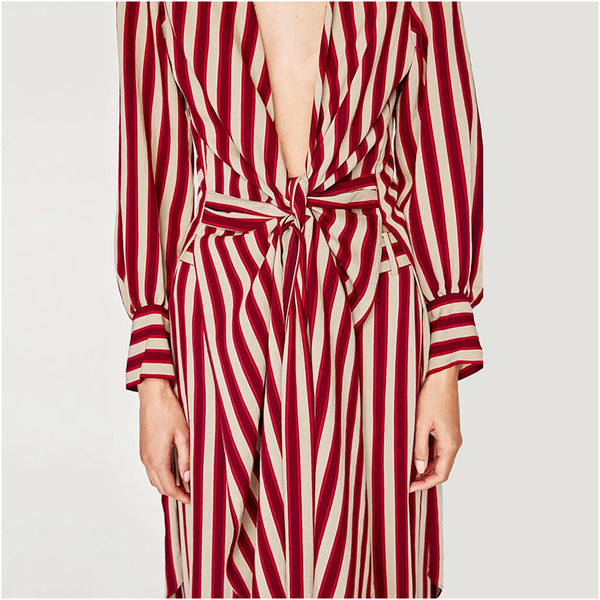 The Striped Cardigan Loose jumpsuit.