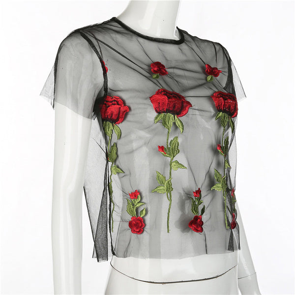The cropped lacytop.