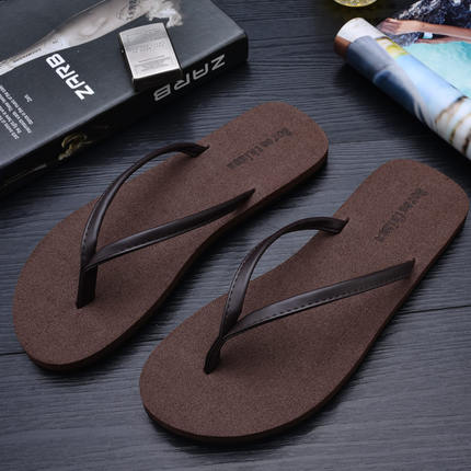 genuine leather flip flop flat casual shoes