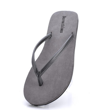 genuine leather flip flop flat casual shoes