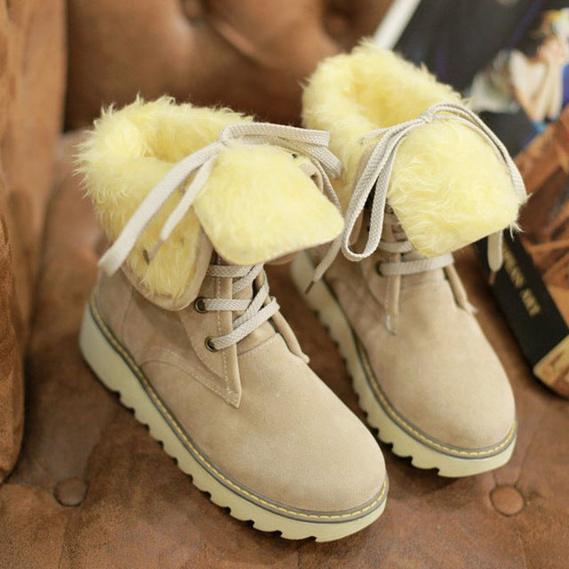 The Heel Ankle Lace Up Winter Shoes.