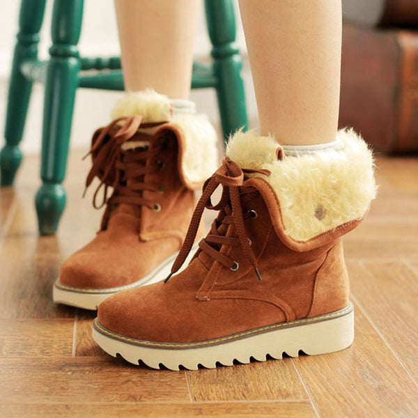 The Heel Ankle Lace Up Winter Shoes.