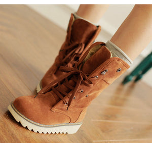 The Heel Ankle Lace Up Winter Shoes.