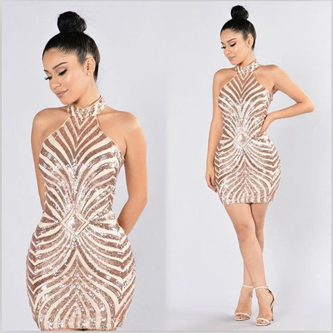 Bandage  Sequined Outfits Dress