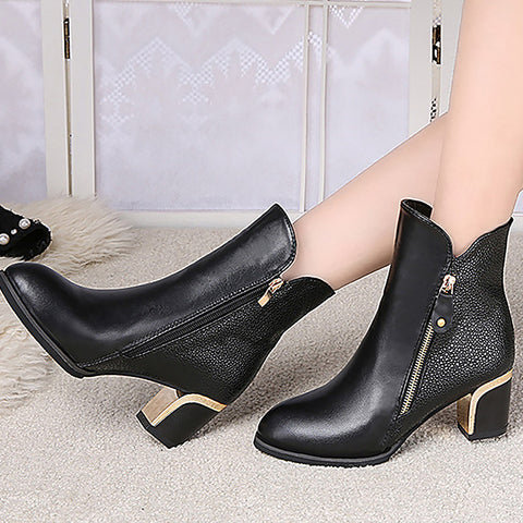 Brio Leather ladies ankle boots