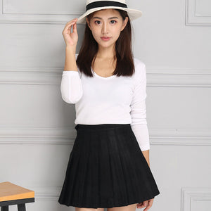 Suede Skate Femininas Solid Mini Skirt